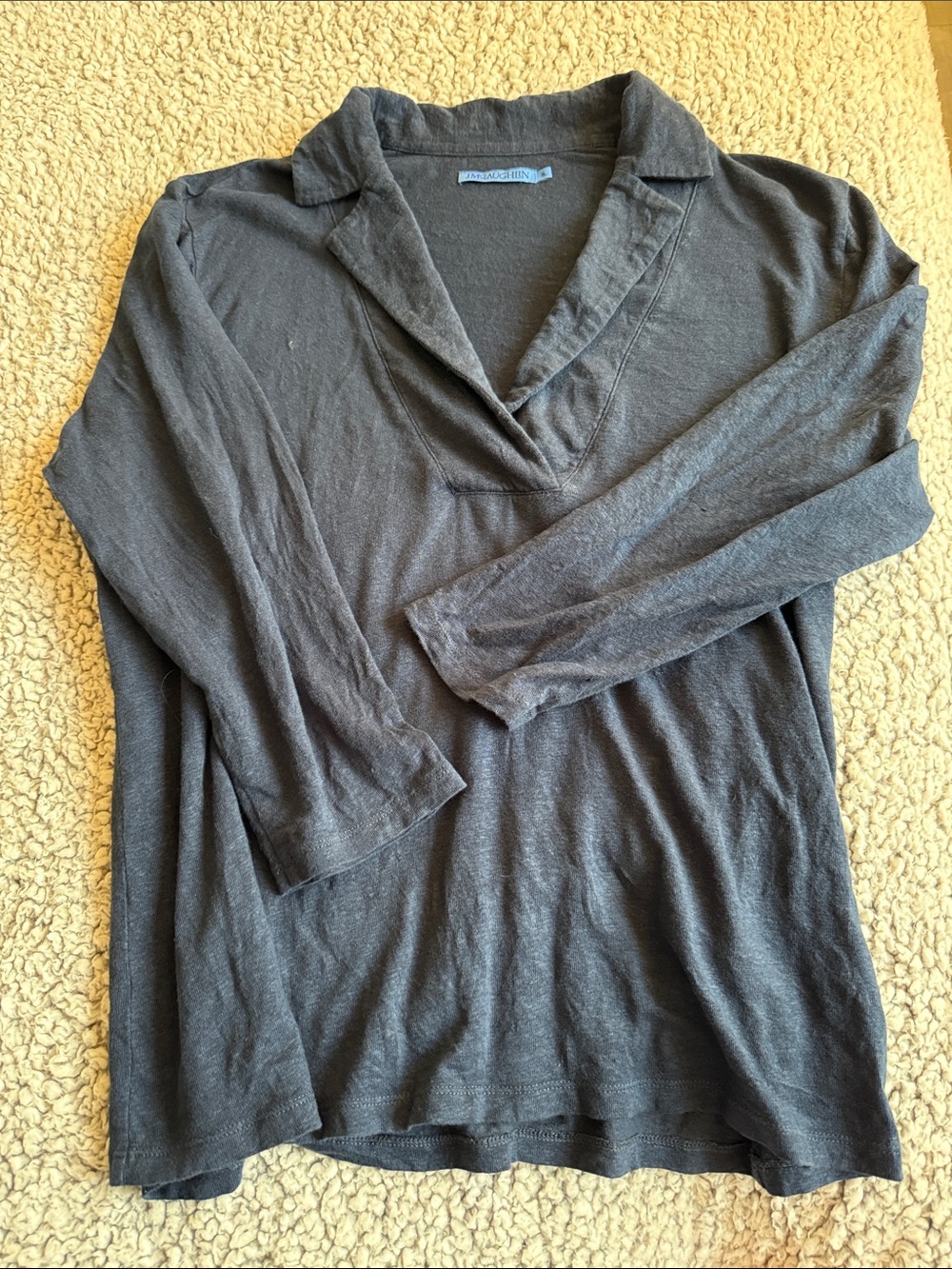 J. McLaughlin Navy V‑Neck Pullover